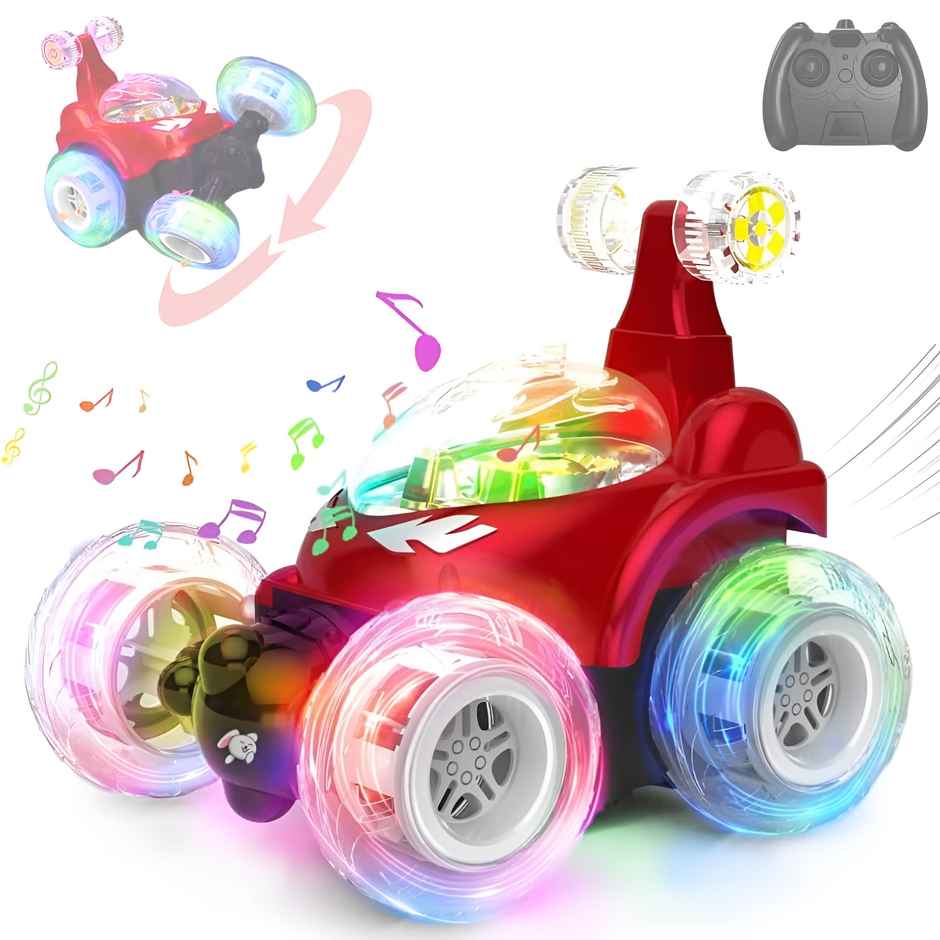 Toyshine Rc Stunt Car With Lights & Music | Rechargeable | Red