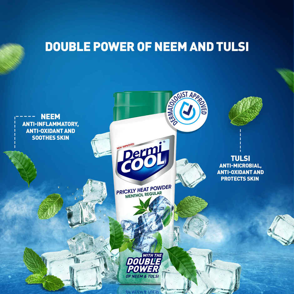 Dermicool Prickly Heat Powder Menthol Regular | Get Menthol Regular 60 g Free