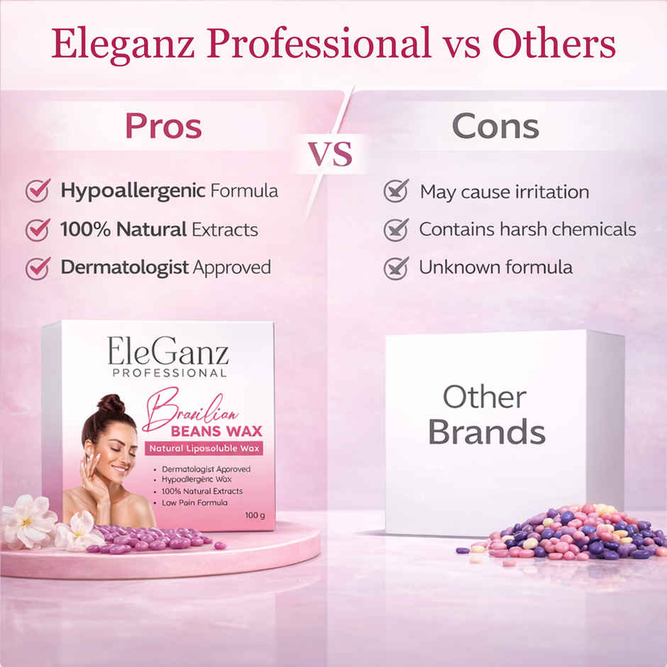 EleGanz Professional Brazilian Beans Hair Removal Natural Liposoluble Wax