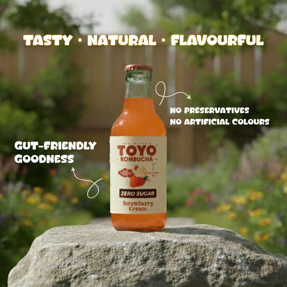 Toyo Kombucha Zero Sugar Strawberry Cream