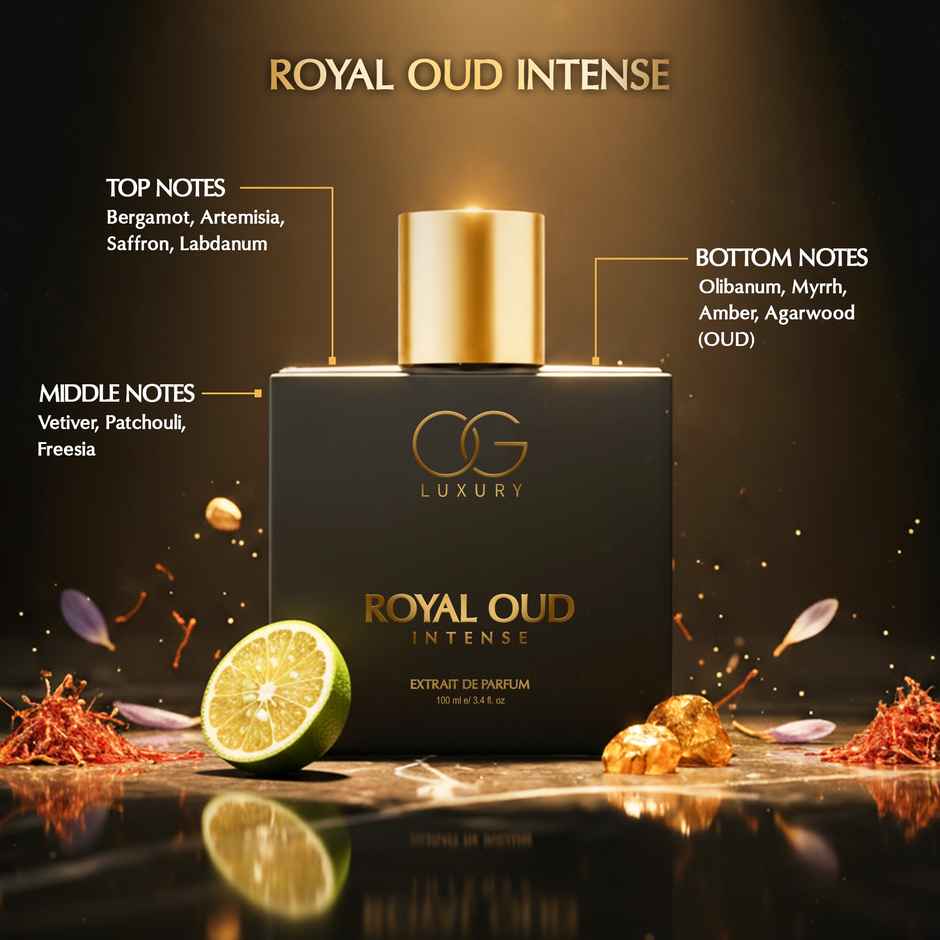 OG Beauty Luxury Royal Oud Eau De Parfum | Long-Lasting Perfume with Saffron |Travel-Friendly