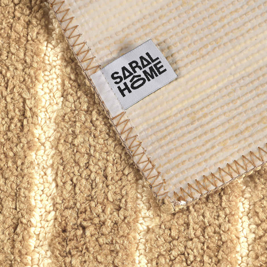 Saral Home Microfiber Anti-Slip Door/Bath Mat | 40 x 58 cm | Gold