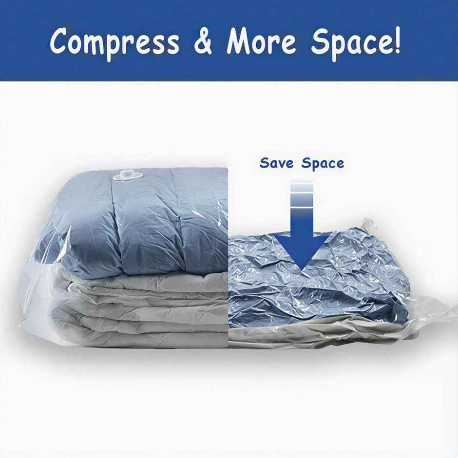 Lazer Space Saver Reusable Vacuum Bags for Travel with Hand Pump | Transparent