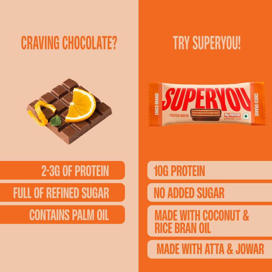 Superyou Orange Cream Wafer Protein Bar Combo