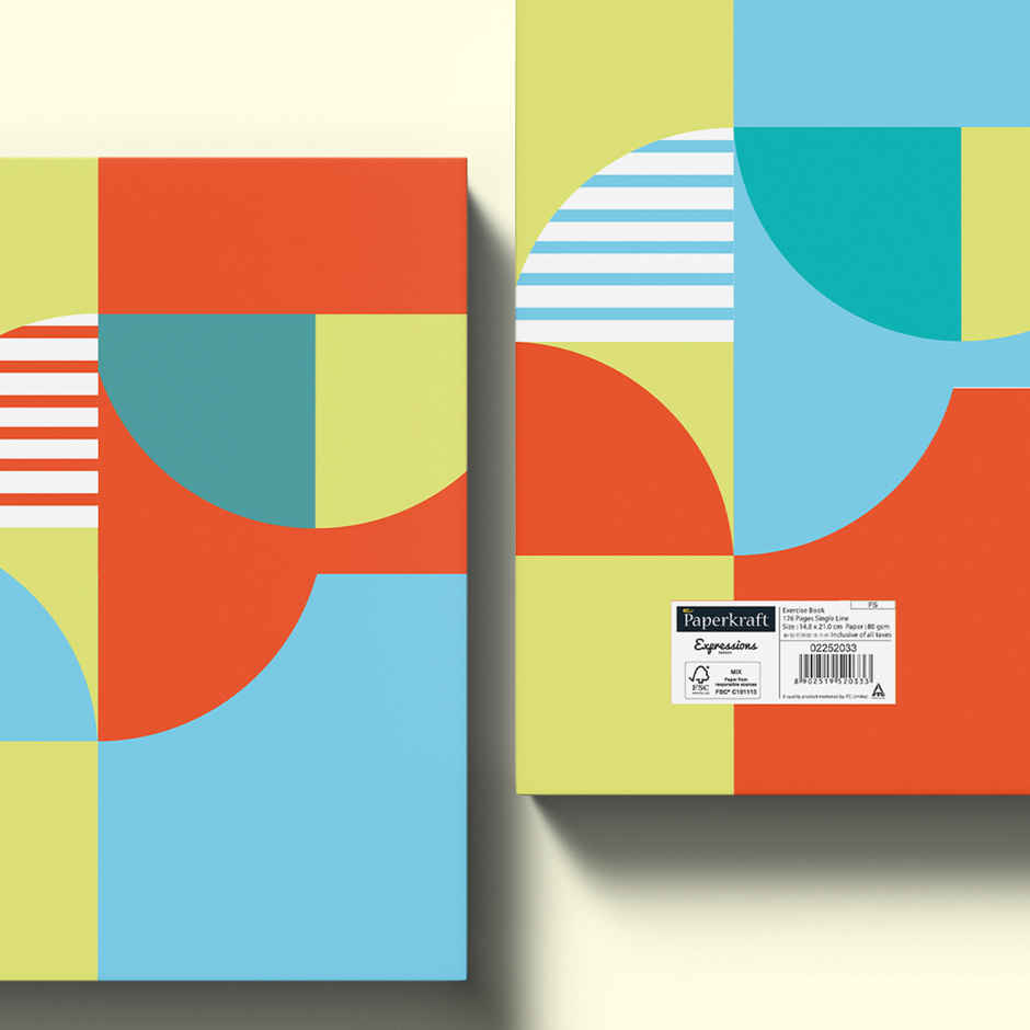 Paperkraft | Expression Series | A5 Size | 176 Pages | 80 Gsm | Single Line | Hard Cover | Assorted