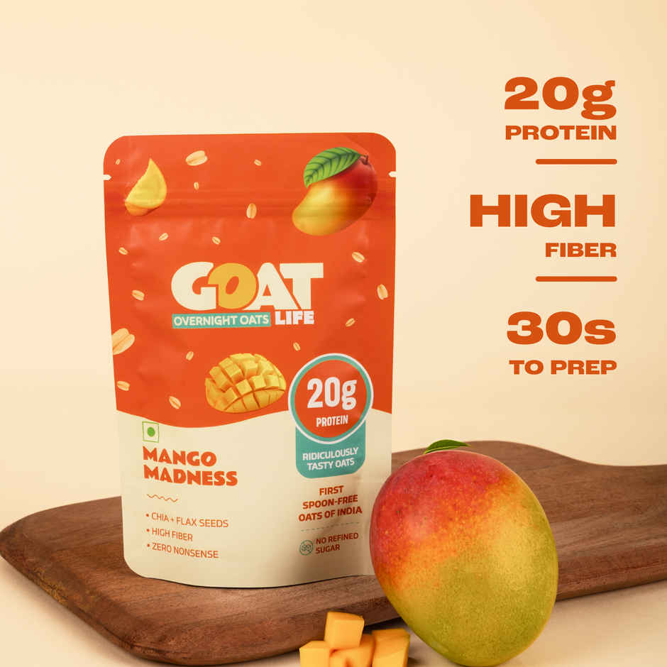 GOAT Life Mango Madness High-Protein Overnight Oats