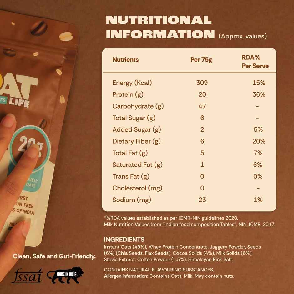 GOAT Life Mocha Marvel High-Protein Overnight Oats