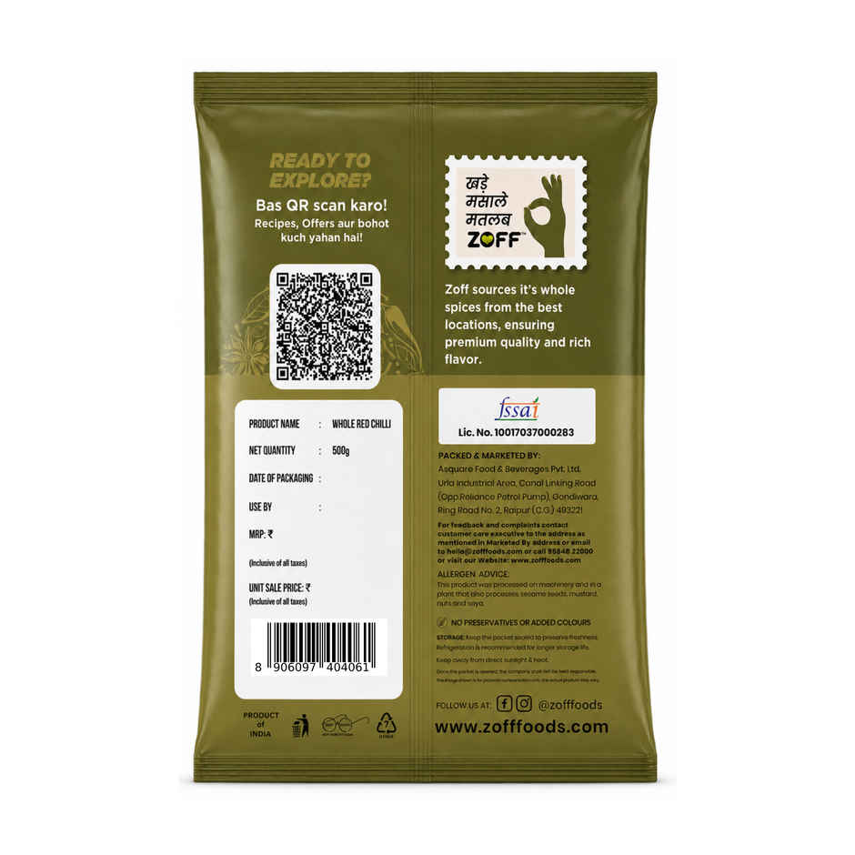 ZOFF Dried Red Chilli - Khadi Lal Mirchi
