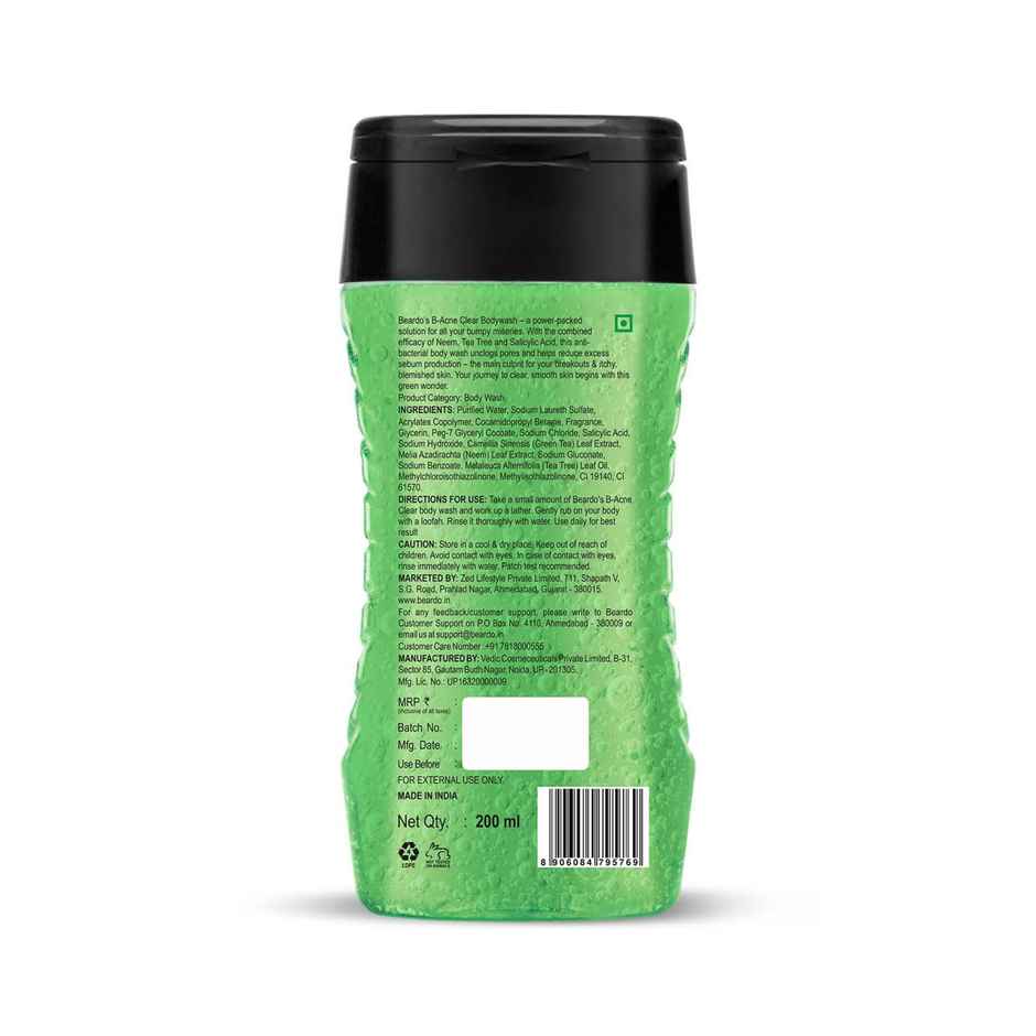 Beardo B-Acne Clear Body Wash Salicylic & Tea Tree