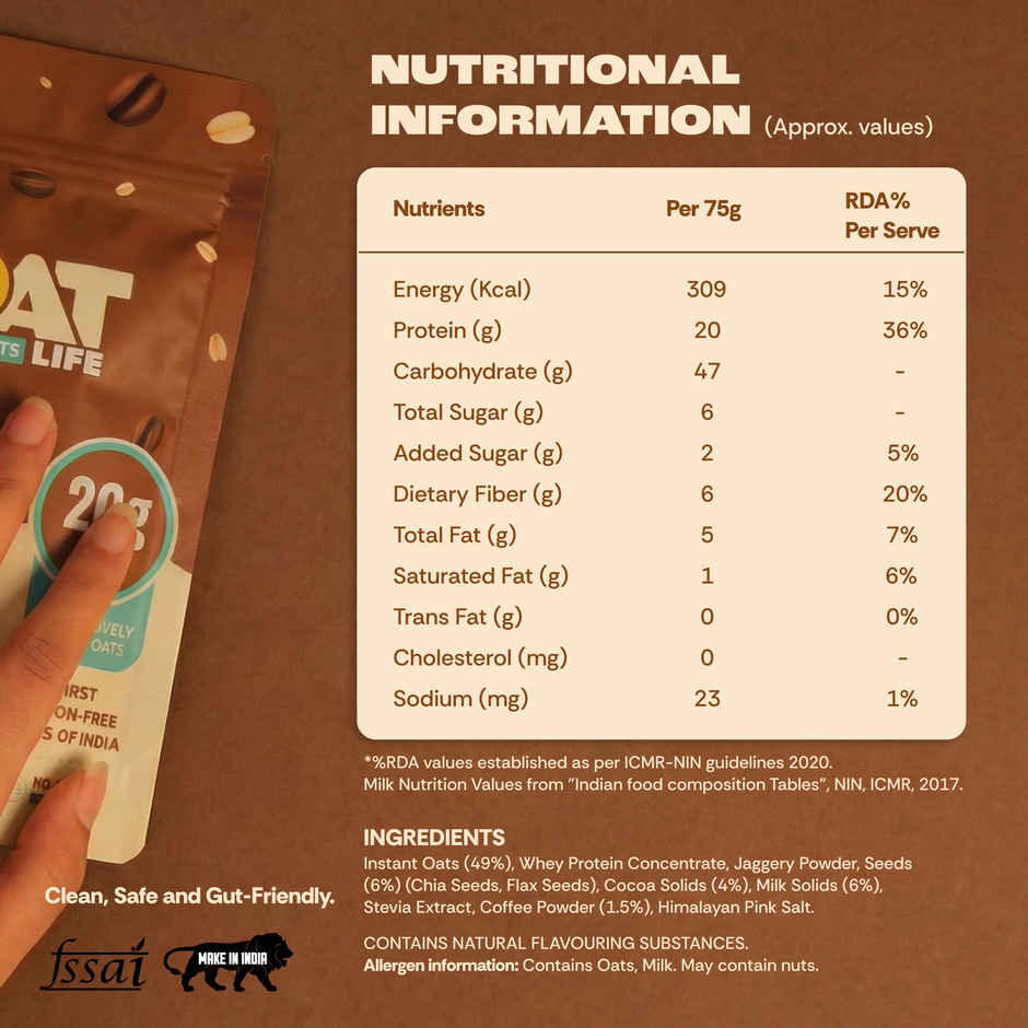 GOAT Life Mocha Marvel High-Protein Overnight Oats