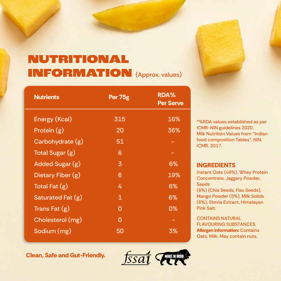 GOAT Life Mango Madness High-Protein Overnight Oats