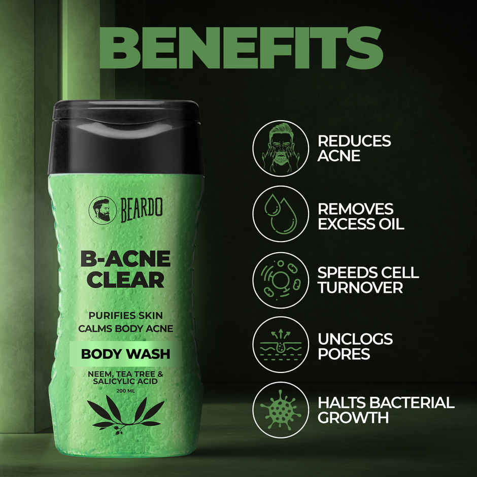 Beardo B-Acne Clear Body Wash Salicylic & Tea Tree