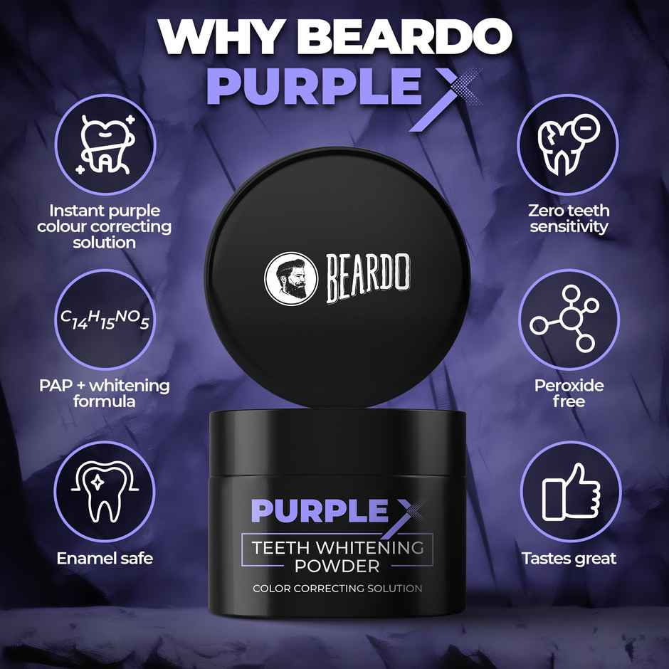 Beardo Purple X Teeth Whitening Powder