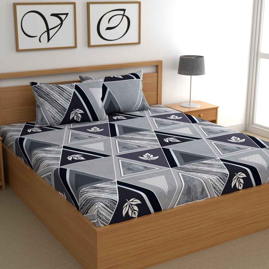 CG HOMES Double Bedsheet With Two Pillow Covers | Design Db1329