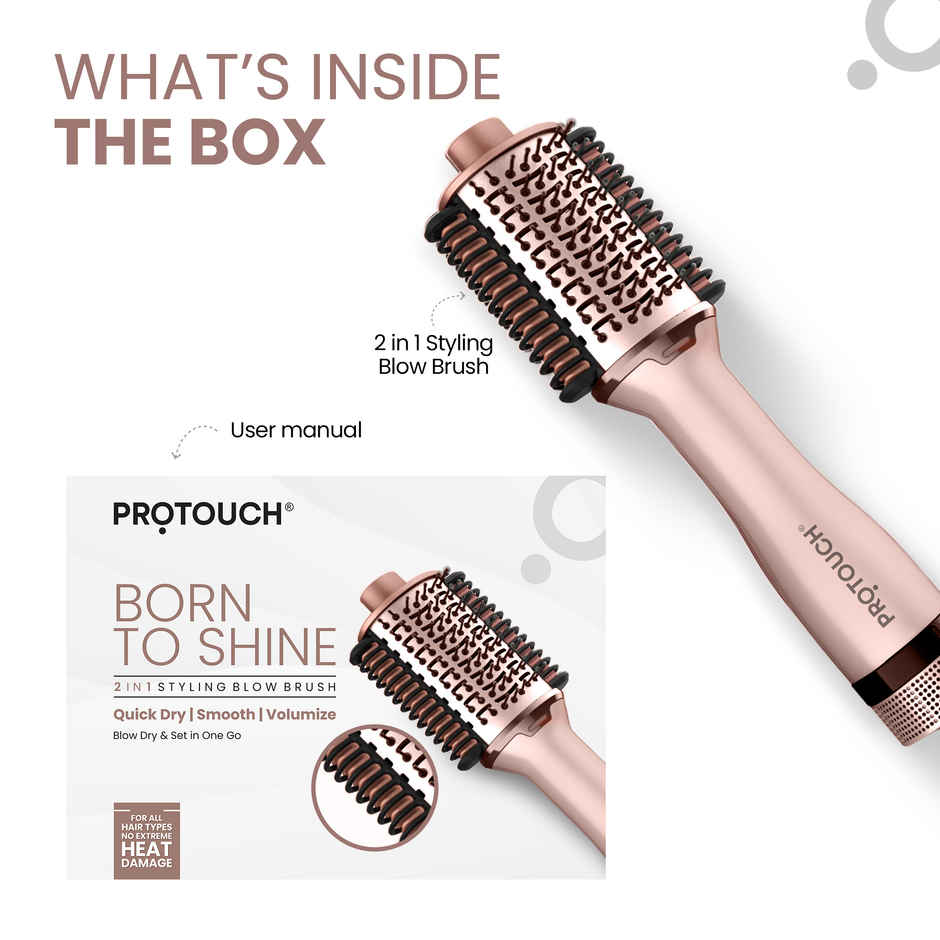 PROTOUCH Born to Shine 2-in-1 Blow Brush | Hair Dryer & Volumizer | Smooth & Shine | 1200W