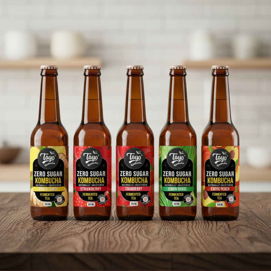 Toyo Kombucha Zero Sugar Ginger Lemon | Non-Alcoholic Kombucha