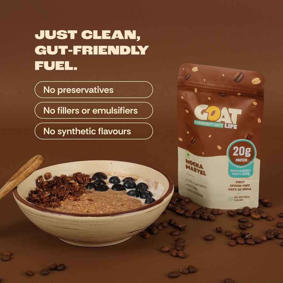 GOAT Life Mocha Marvel High-Protein Overnight Oats