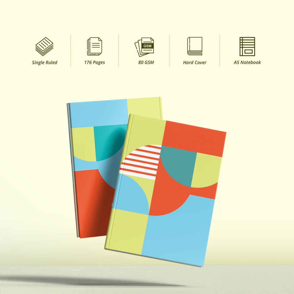 Paperkraft | Expression Series | A5 Size | 176 Pages | 80 Gsm | Single Line | Hard Cover | Assorted