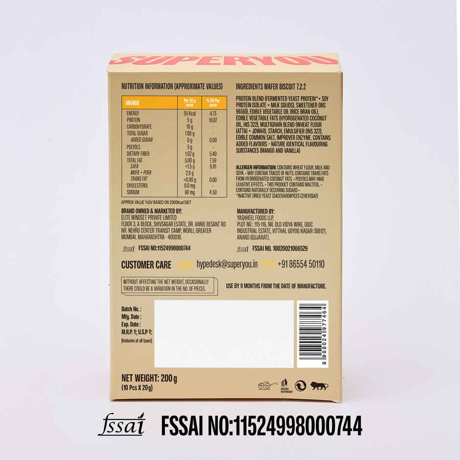 SuperYou Mini Mango Protein Wafer Bar