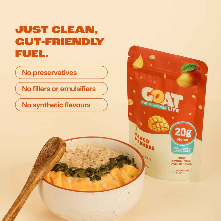 GOAT Life Mango Madness High-Protein Overnight Oats