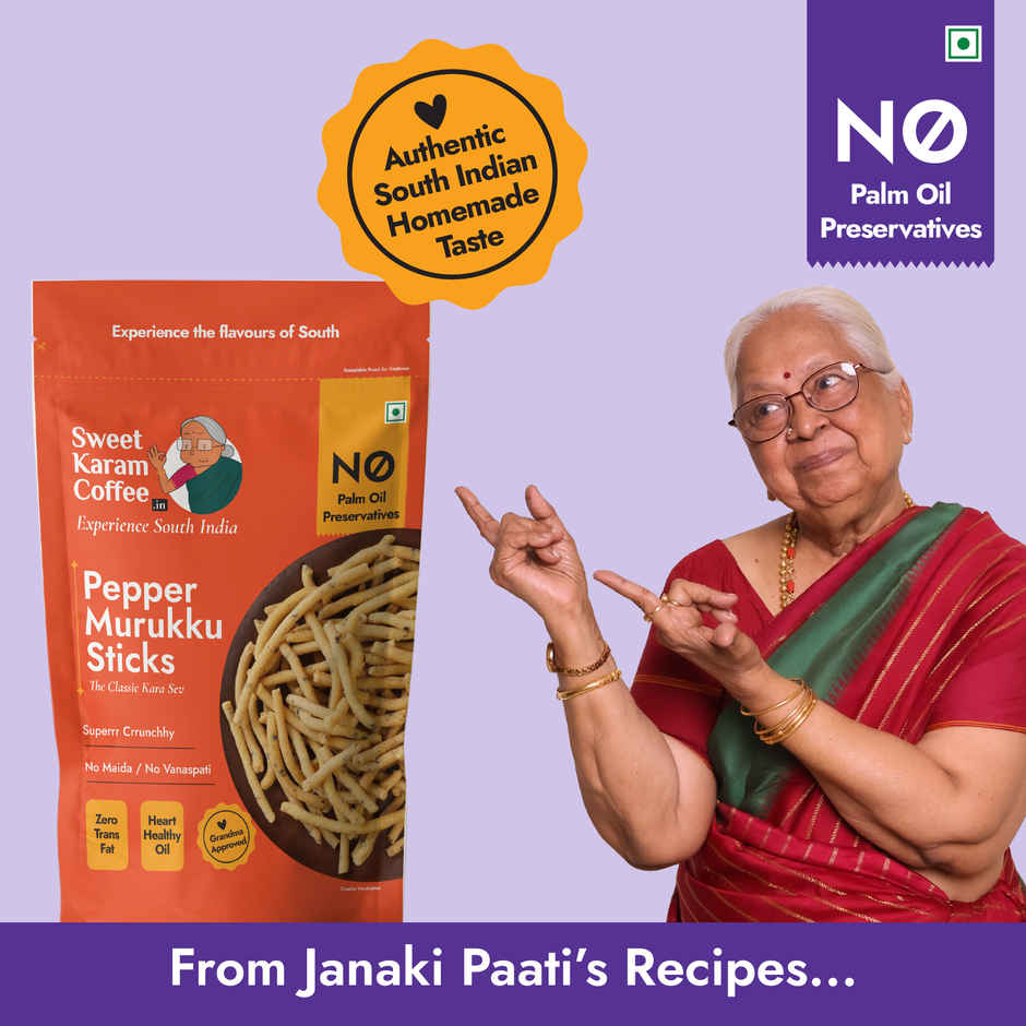 Sweet Karam Coffee Pepper Murukku Sticks