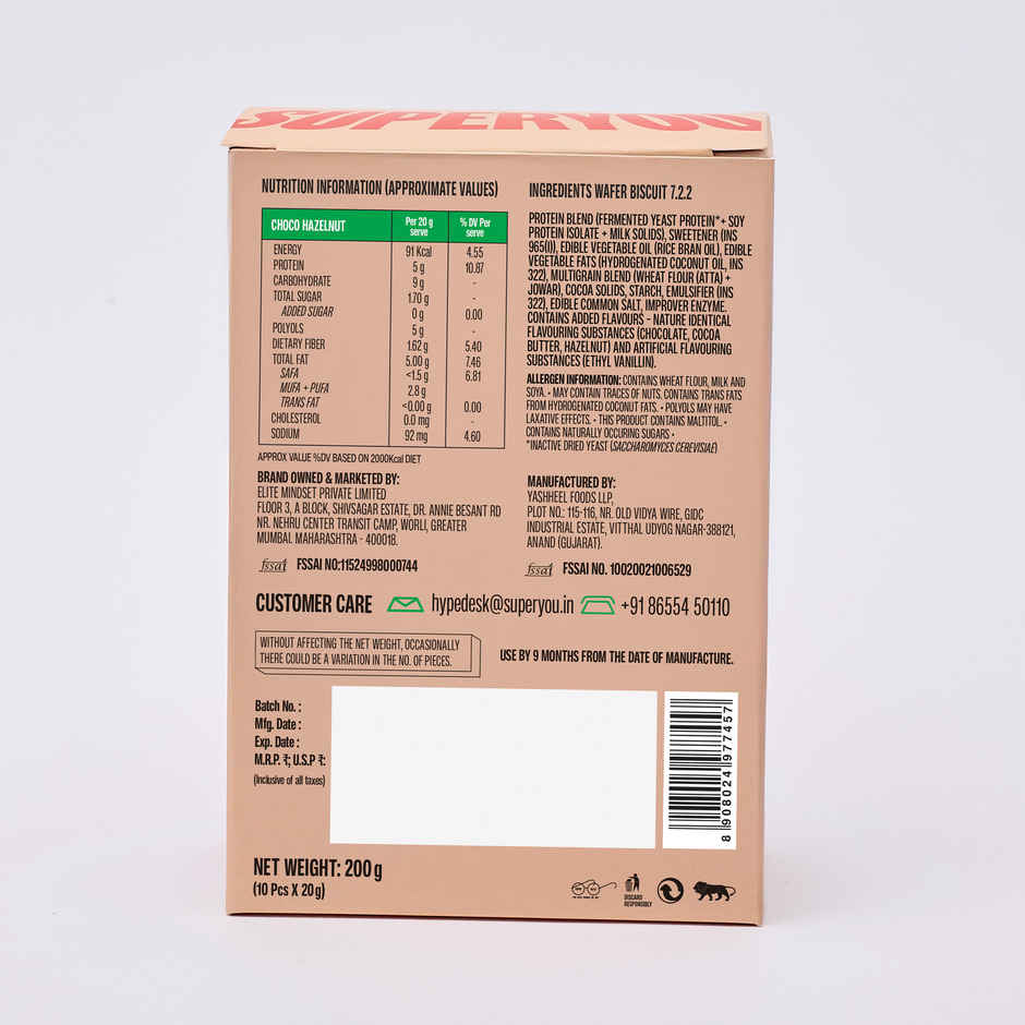 Superyou Mini Choco Hazelnut Protein Wafer Bar