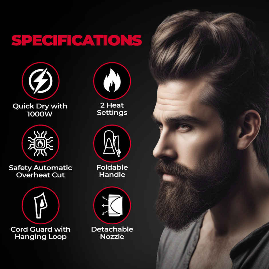 Beardo Style Cannon Ultracompact Hair Dryer