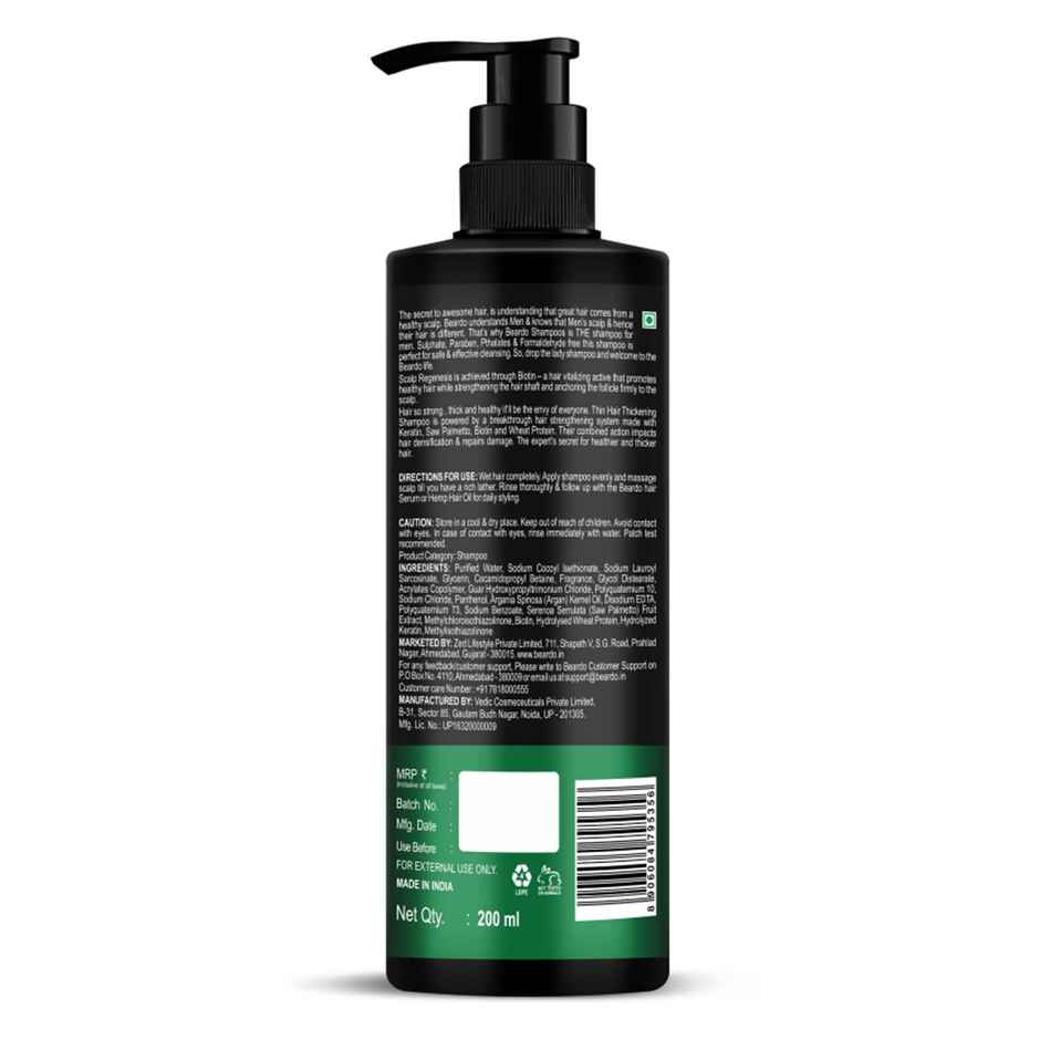 Beardo Men Thin Hair Thickening Sulphate Free Shampoo