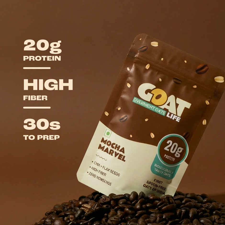 GOAT Life Mocha Marvel High-Protein Overnight Oats