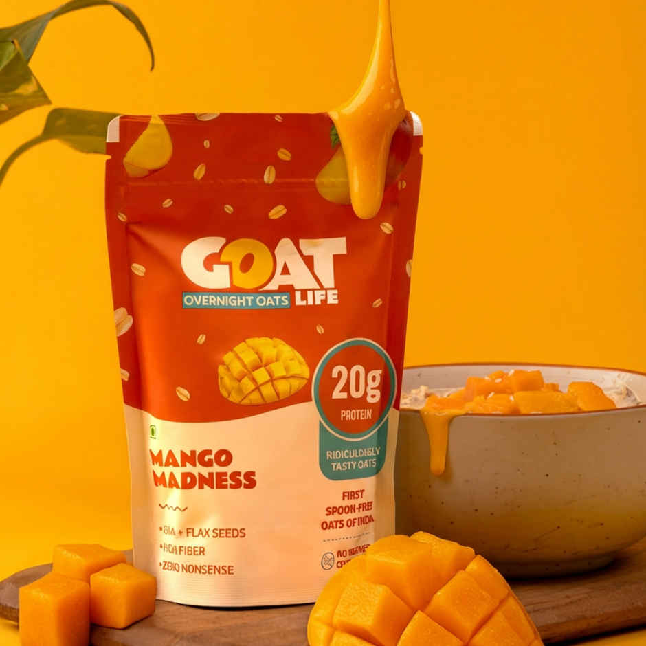 GOAT Life Mango Madness High-Protein Overnight Oats