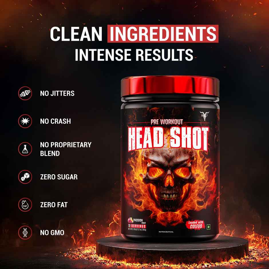 Bolt Head Shot Pre Workout Extreme Energy Intense Muscle Pump Passion Fruit