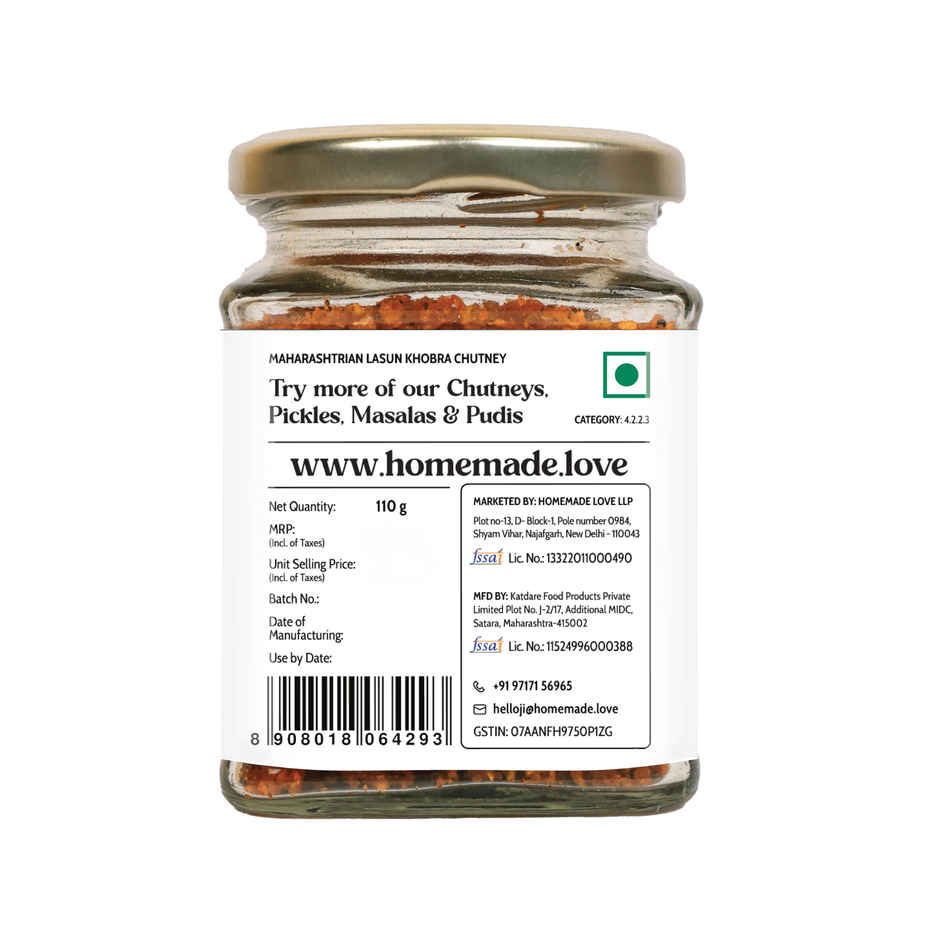 Homemade Love- Maharashtrian Lasun Khobra Chutney