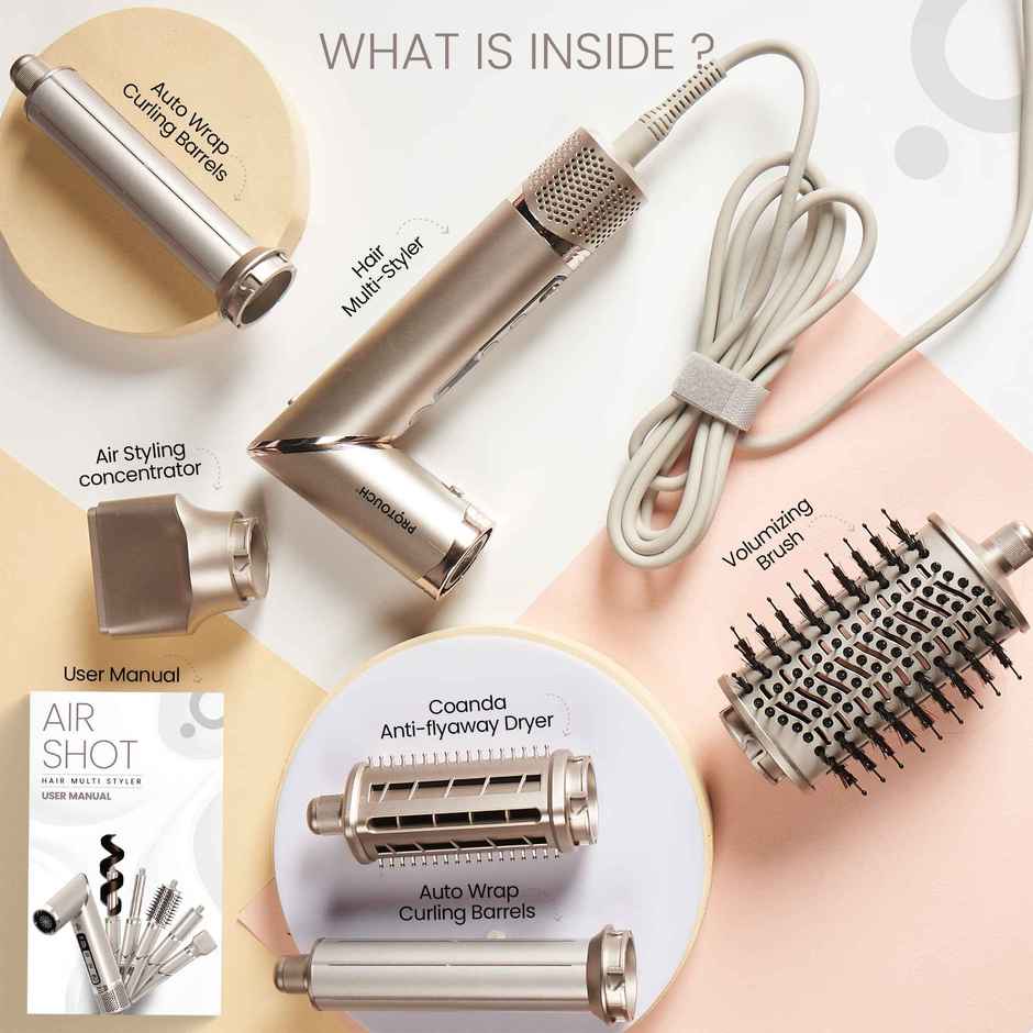 Protouch Airshot, All In 1 Hair Multi-Styler - Curl, Smooth, Dry, Blow, Volume