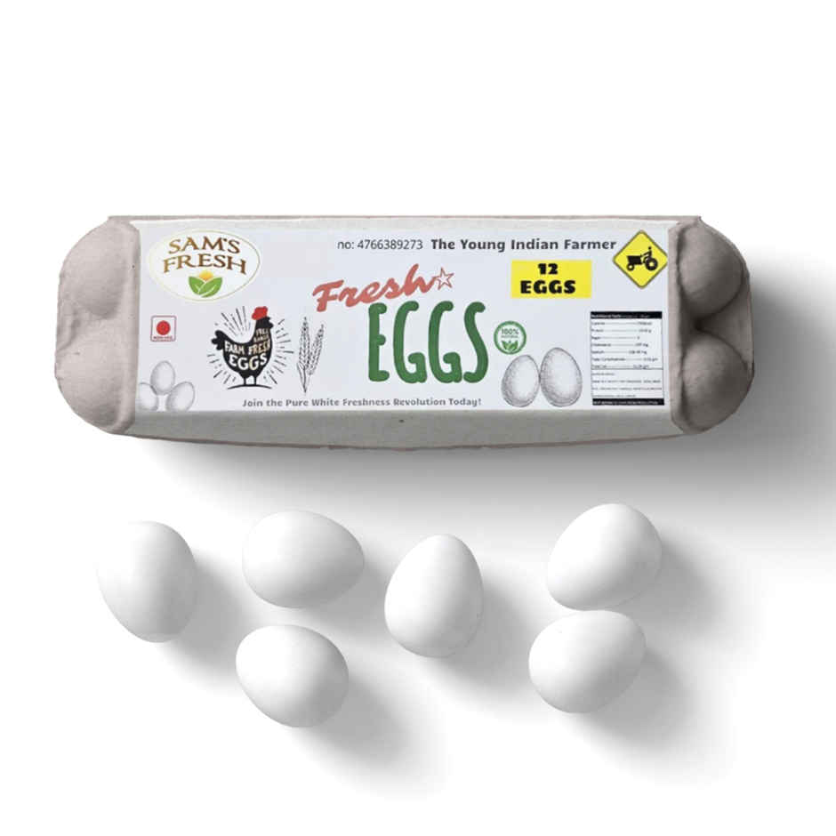 Sam'S Fresh White Eggs Pack Of 12