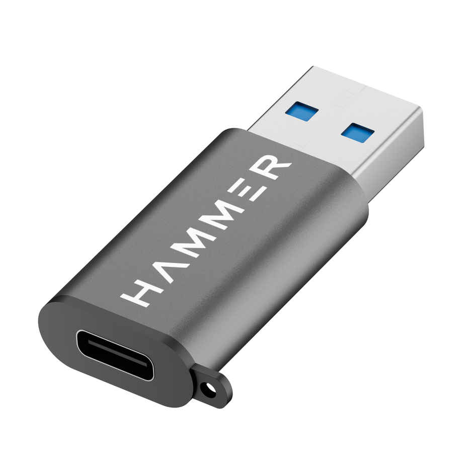 Hammer USB Type-C Female to USB Male OTG Adapter | 5 Gbps High-Speed Data Transfer | Grey