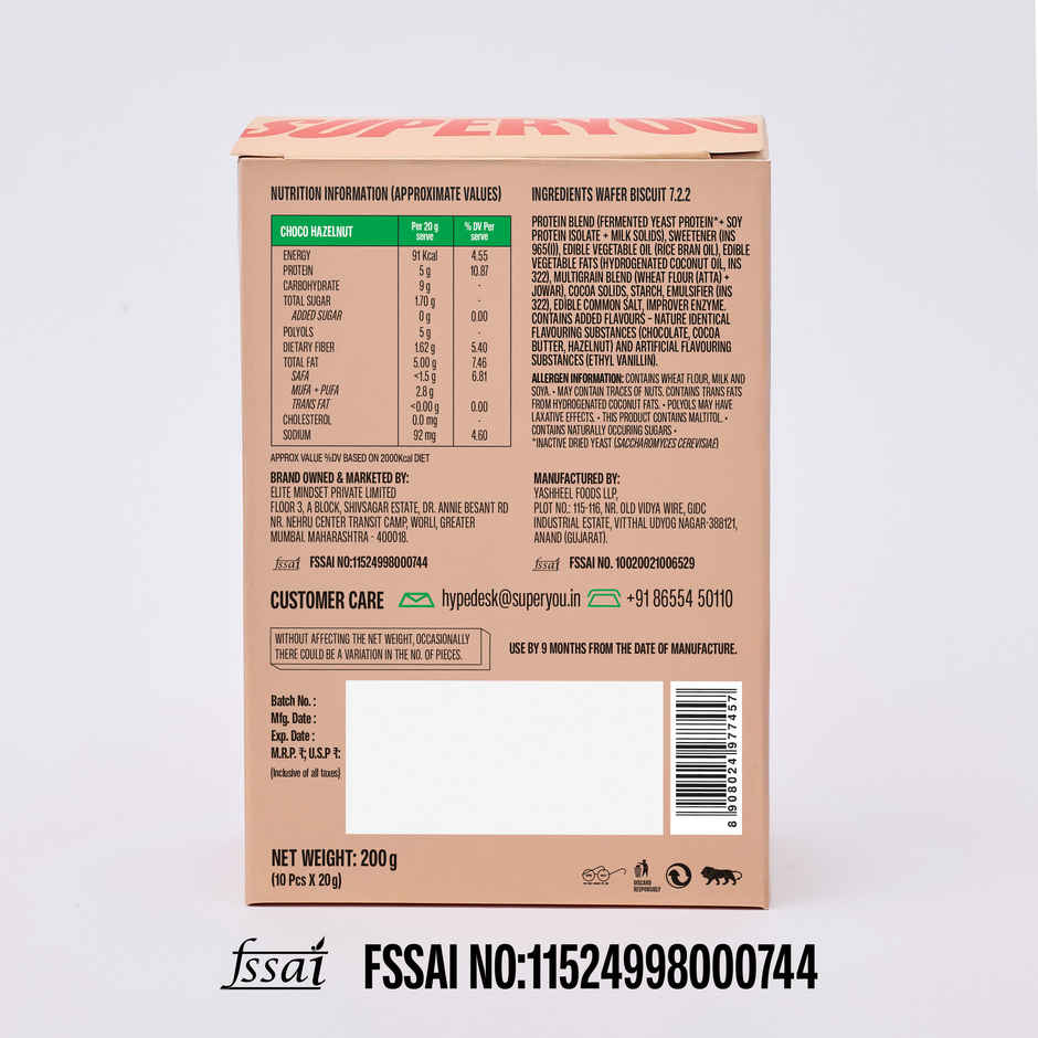 SuperYou Mini Choco Hazelnut Protein Wafer Bar