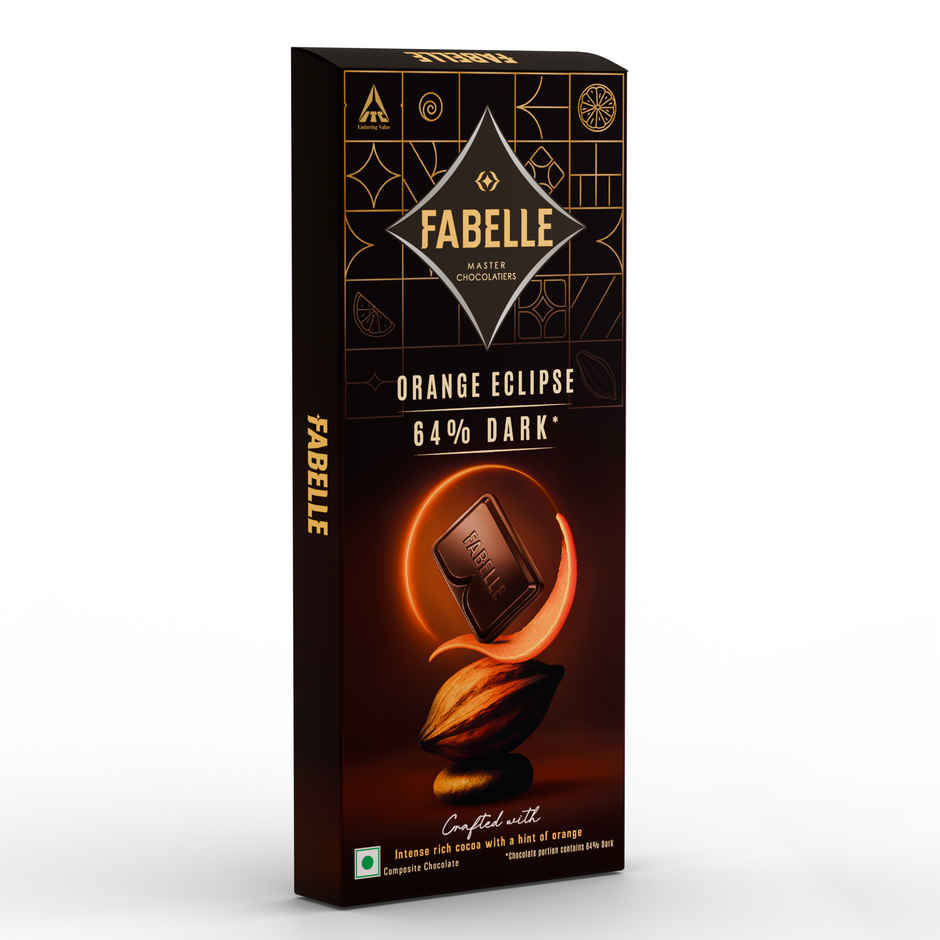 Fabelle Orange Eclipse Dark Chocolate | 64% Intense Rich Cocoa | Hint of Orange