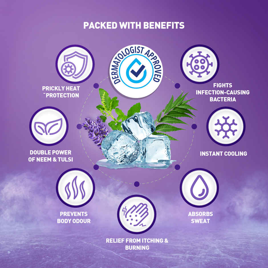 Dermicool Prickly Heat Powder Soothing Lavender + Dermicool Free