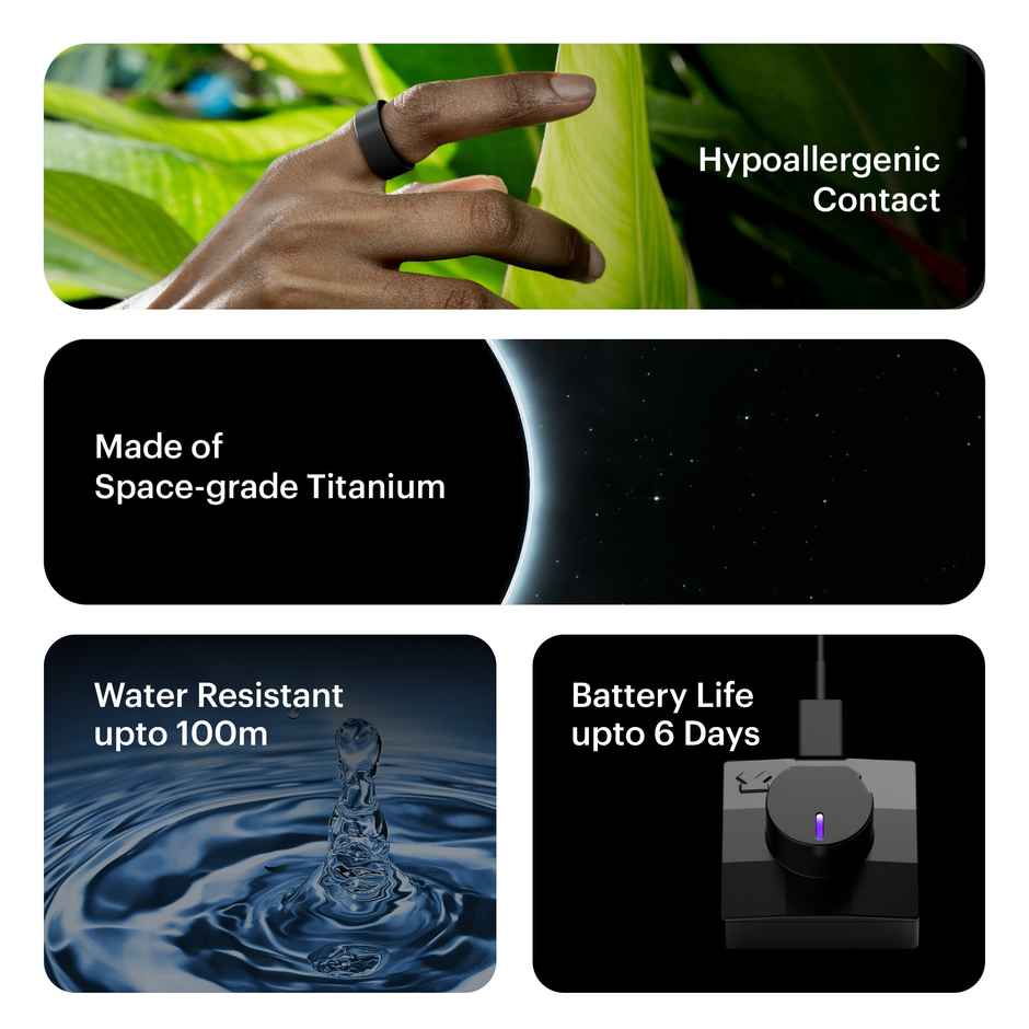 Ultrahuman Ring Air Smartring, Advanced Sleep, Movement & Recovery Tracker, Matte Grey(Size 13)