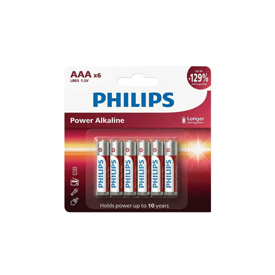 Philips Battery cells Power Alkaline AAA LR03P6B/94