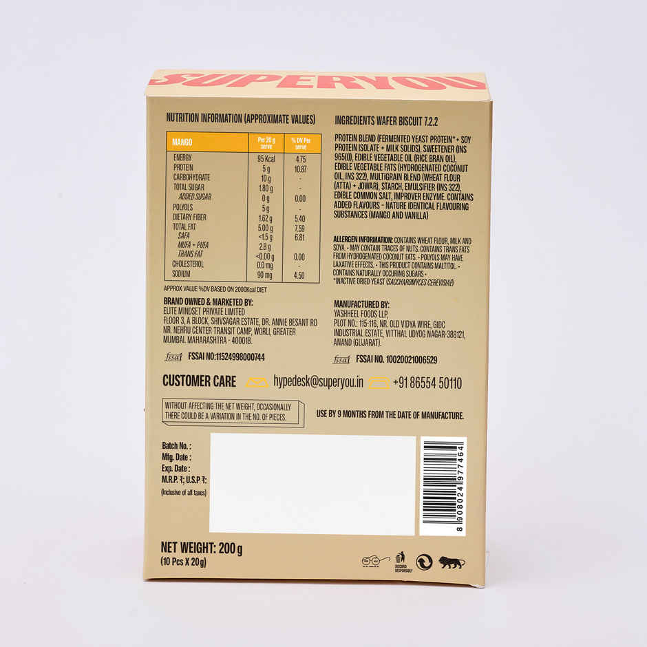 Superyou Mini Mango Protein Wafer Bar
