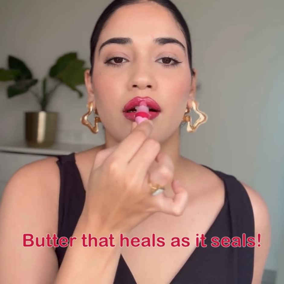 Lip Barrier Butter Balm Brightens Hydrates Dry Pigmented Lips - Cherry Frost