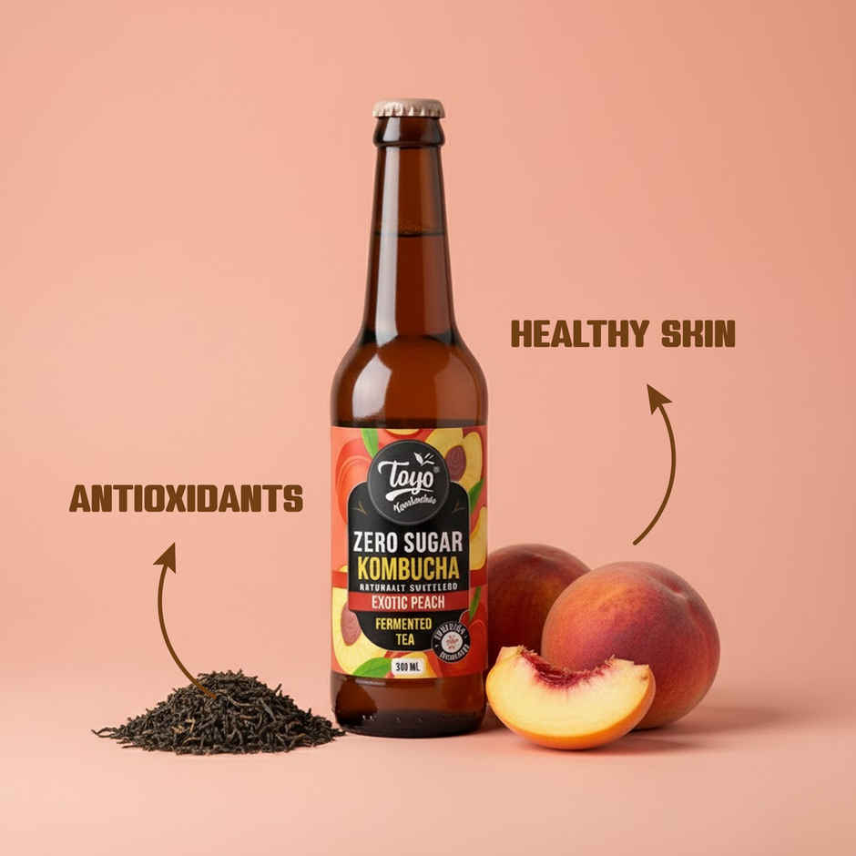 Toyo Kombucha Zero Sugar Exotic Peach Kombucha Combo