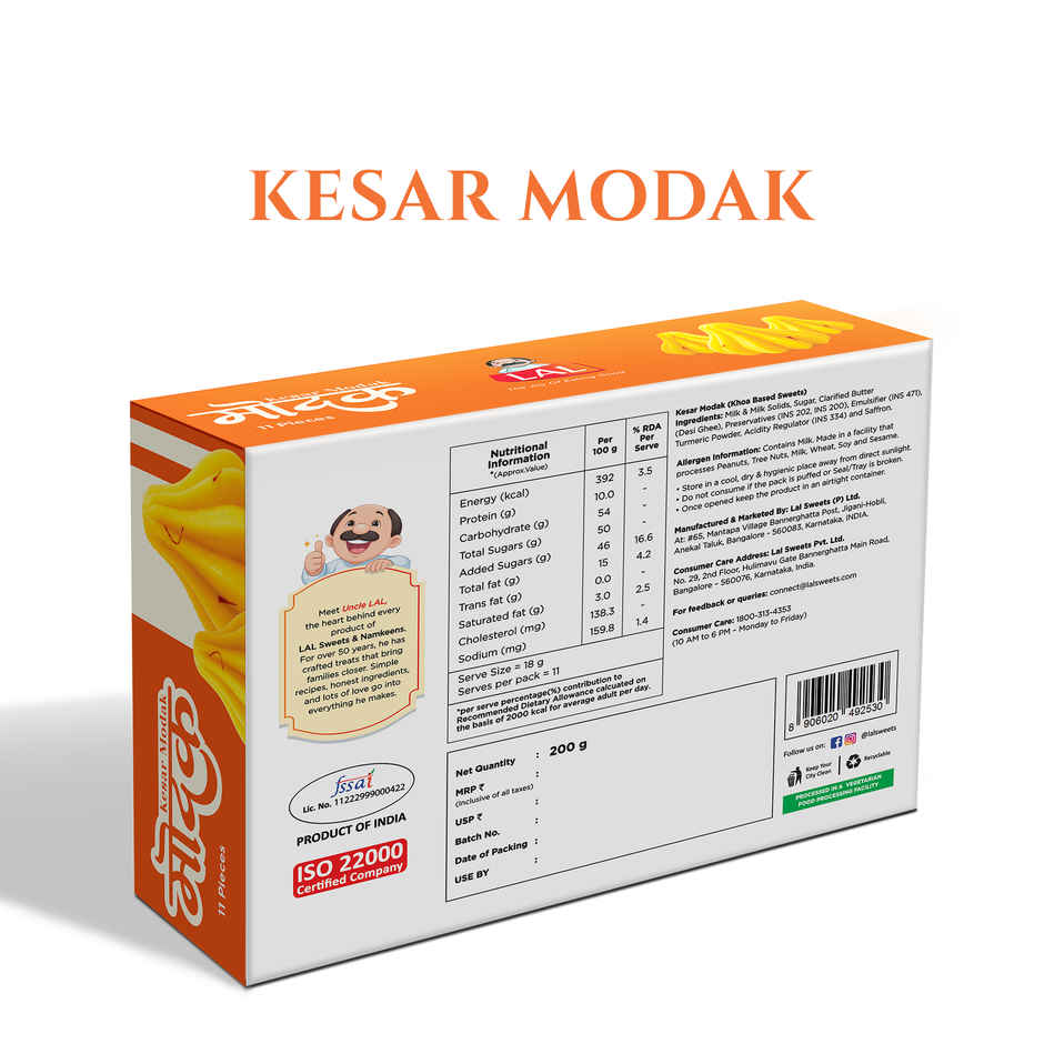 Lal Sweets Kesar Modak