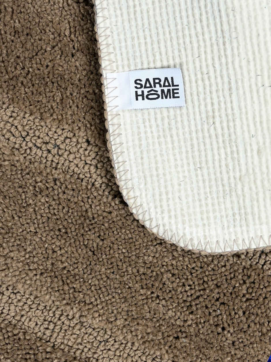 Saral Home Microfiber Anti-Slip Door/Bath Mat | Brown - 50 x 80 cm