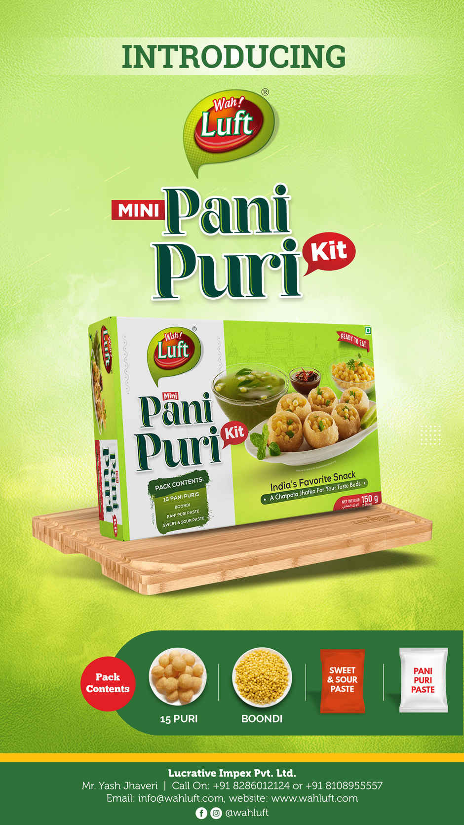 Wah Luft Mini Pani Puri Kit | Golgappa Kit | Full Blown Puris | Couple Pack