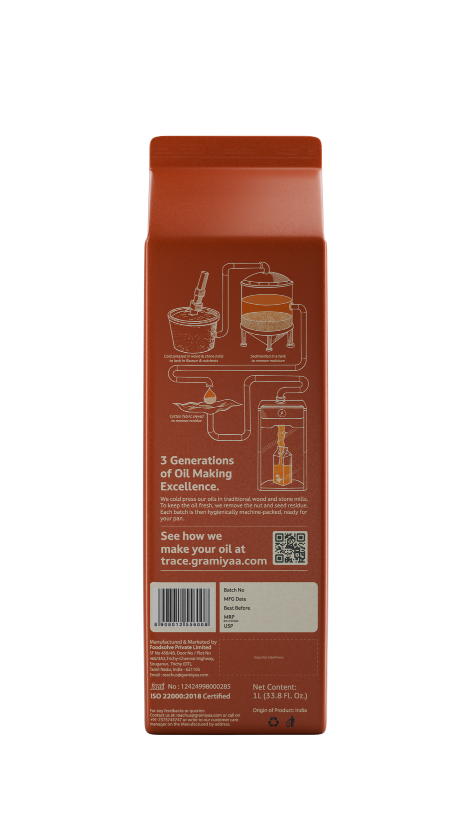 Gramiyaa Sesame - Gingelly (Til) Wood Cold Pressed Oil