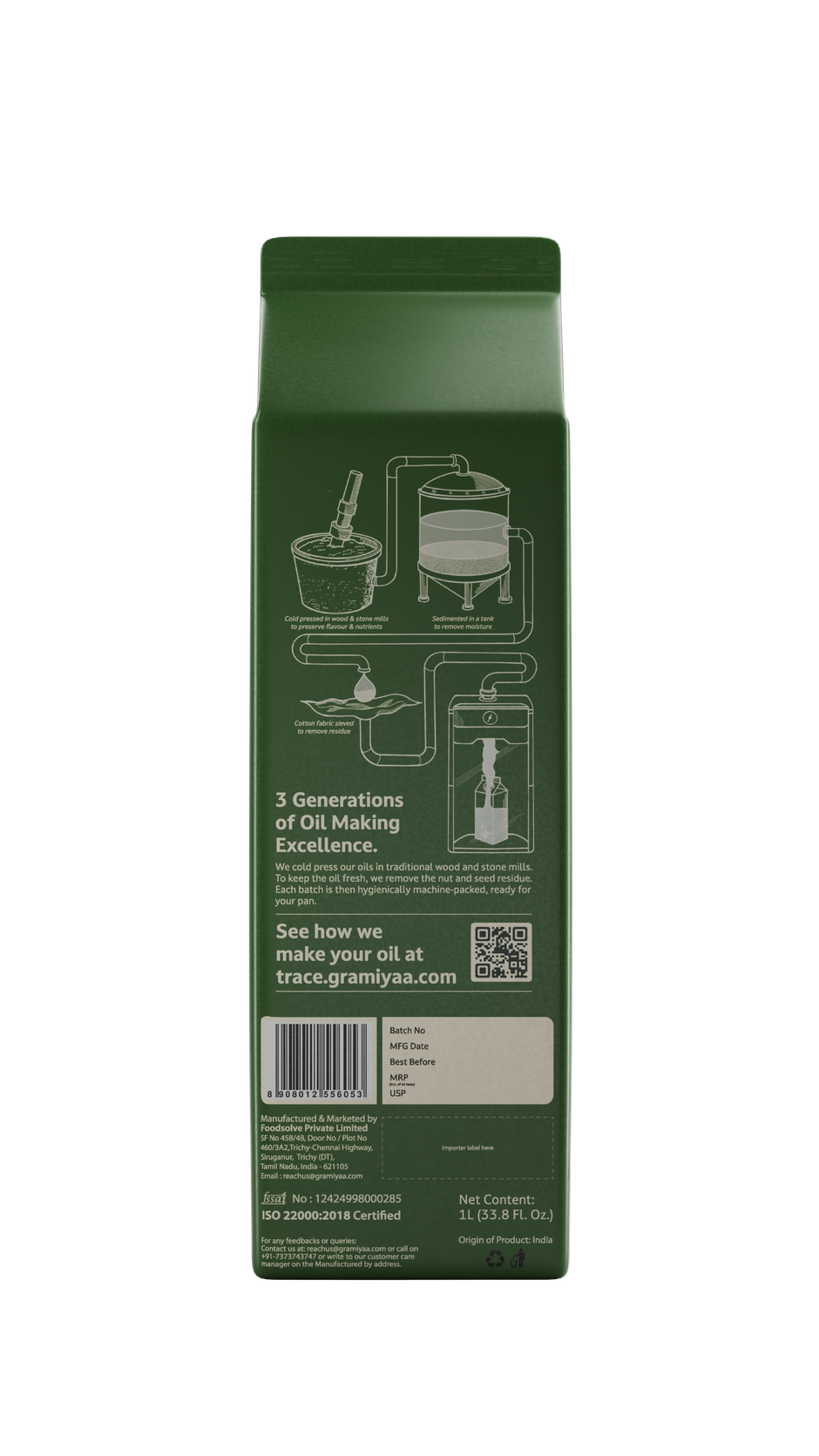 Gramiyaa Coconut Wood Cold Pressed Oil (Nariyal Oil)