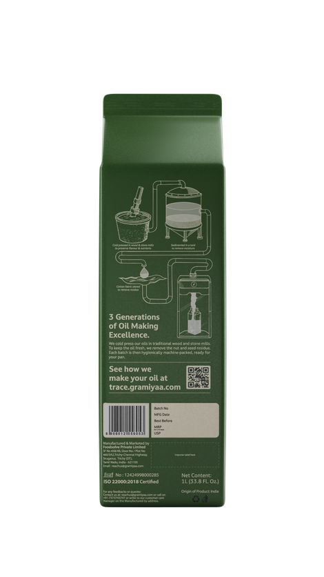 Gramiyaa Coconut Wood Cold Pressed Oil (Nariyal Oil)