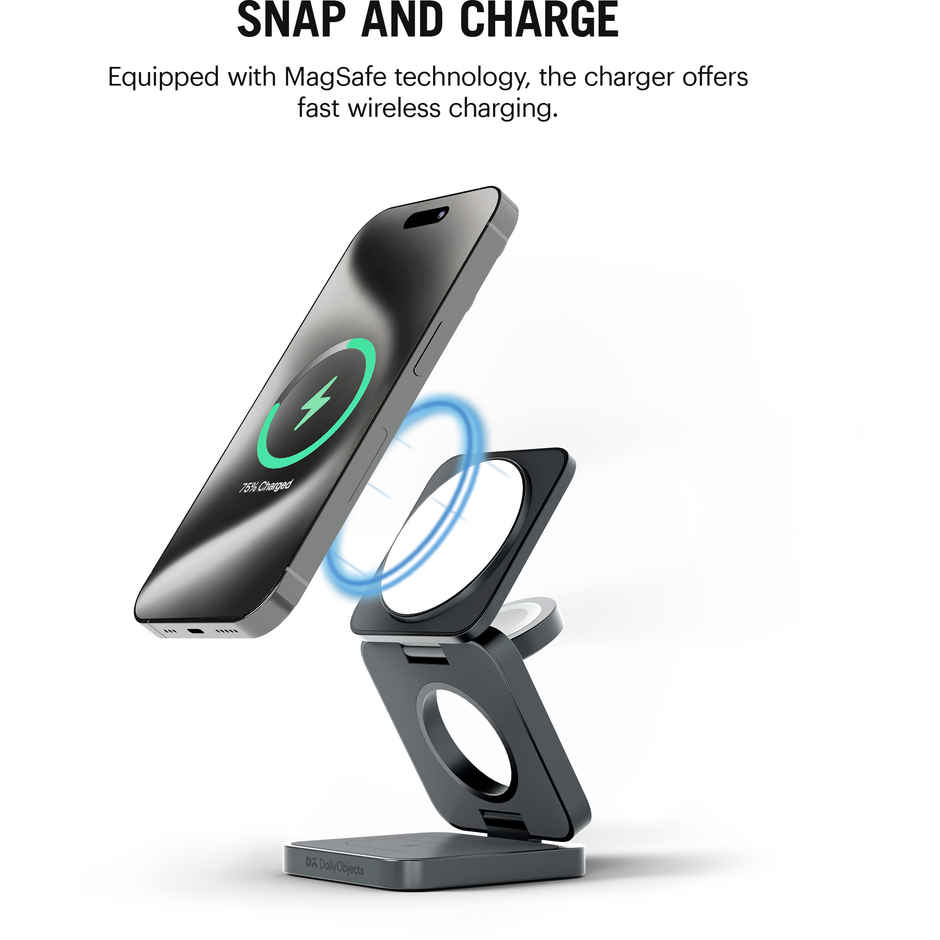 DailyObjects SURGE Max Foldaway 3-In-1 Magnetic MagSafe Wireless Charger